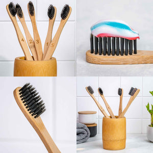 Bamboo Toothbrush Set 5-Pack - earth lovin