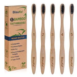 Bamboo Toothbrush Set 5-Pack - earth lovin