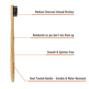 Bamboo Toothbrush Set 5-Pack - earth lovin