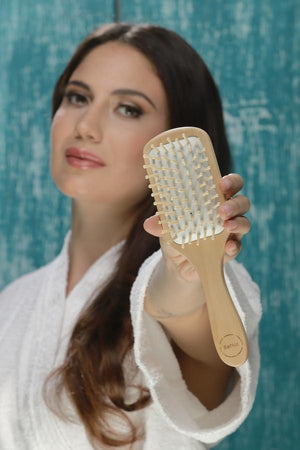 Natural Wooden Detangling Hair Brush - earth lovin