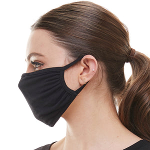 Solid black washable reusable fabric face mask - earth lovin