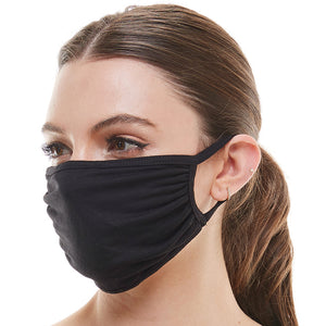 Solid black washable reusable fabric face mask - earth lovin