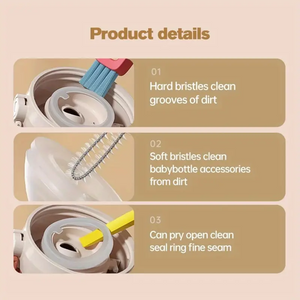 3 In 1 Multifunctional Bottle Cup Lid Cleaning Brush - earth lovin